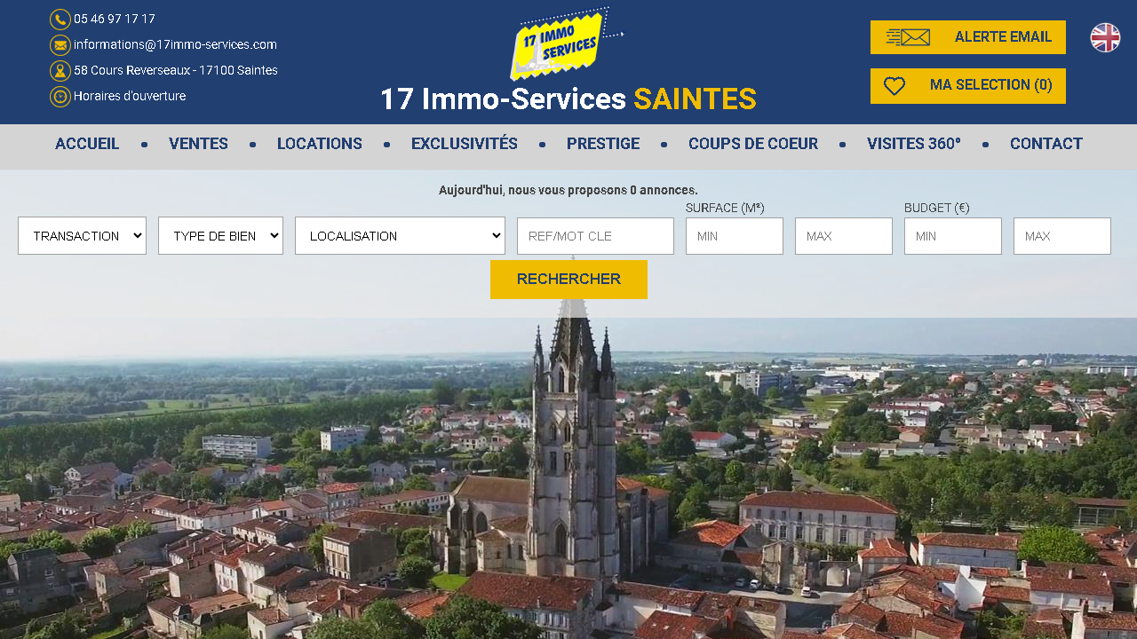 Capture d'écran de http://www.17immo-services.com/ 
